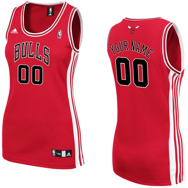 Adidas Chicago Bulls Women Custom Replica Road Red NBA Jersey->customized nba jersey->Custom Jersey
